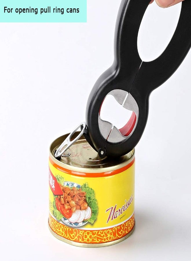 Otstar 6 in 1 Multi Opener, All in One Bottle Opener, Can, Soda, and Jar Openers, Twist Off Lid - Open Sesame Can Opener for Seniors and Arthritic Hands (Black and Red) - Image 5